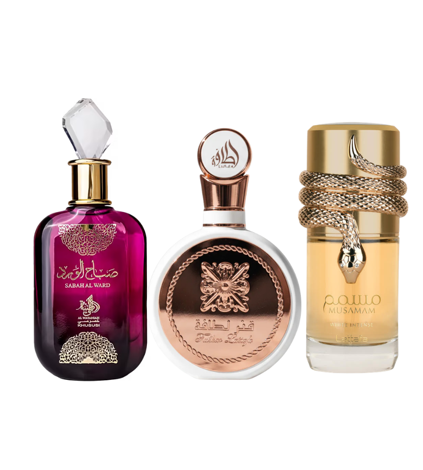 3 Perfumes Árabes -Sabah Al, Fakhar Lattafa e Lattafa Musamam - (100ml Cada)
