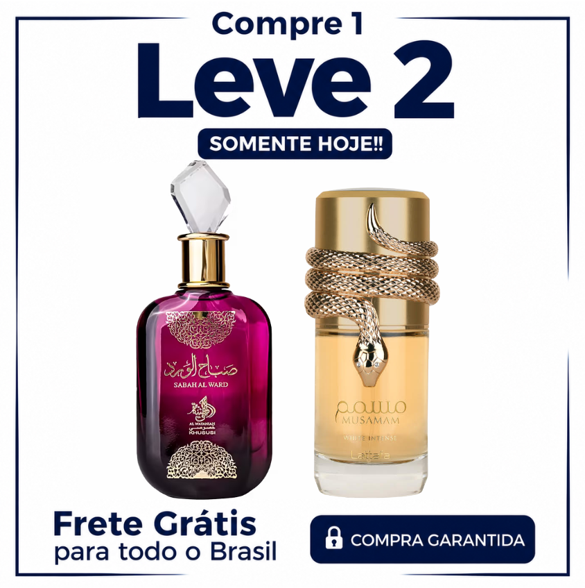 Promoção Compre 1 e Leve 2 Perfumes Árabes – Sabah Al Ward + Musamam White – (100ml Cada) (Cópia)