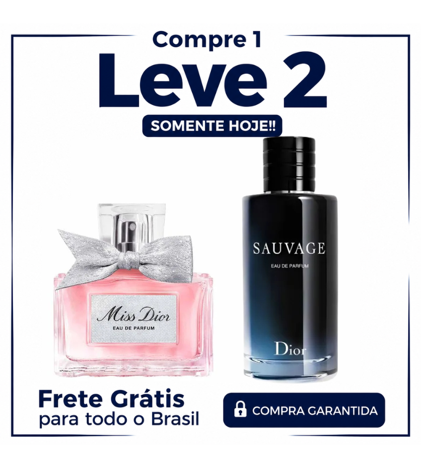 Promoção Compre 1 e Leve 2  – Miss Dior + Sauvage Dior – (100ml Cada)
