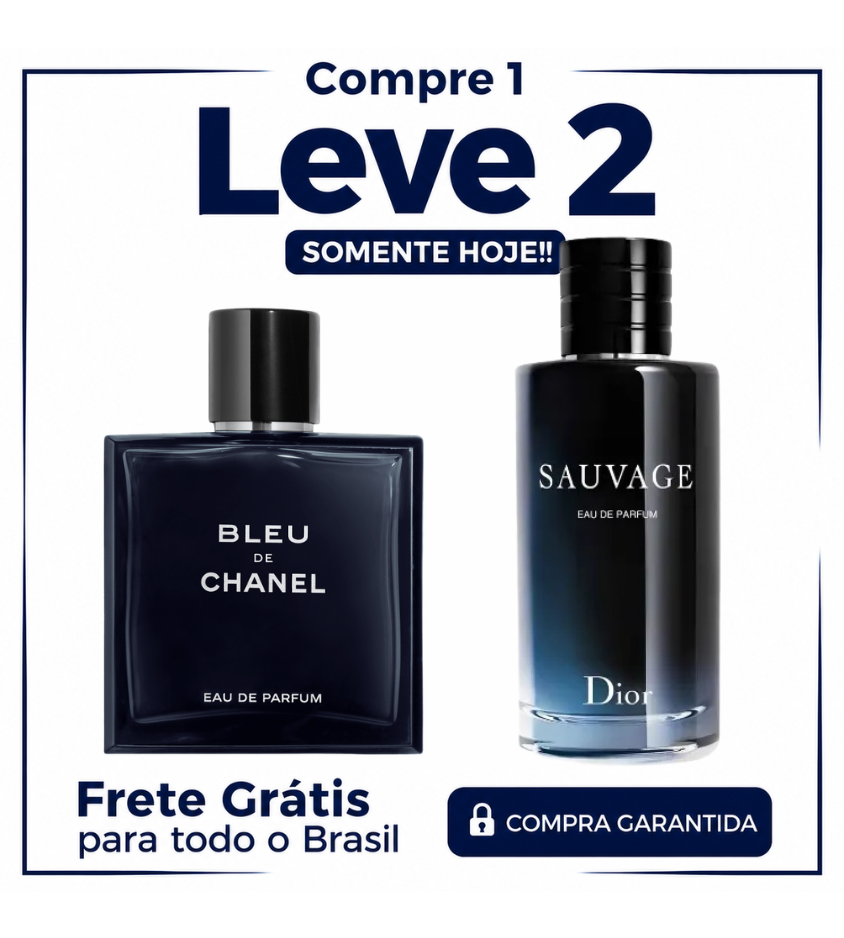 Promoção Compre 1 e Leve 2  – Blue de Chanel + Sauvage Dior – (100ml Cada)