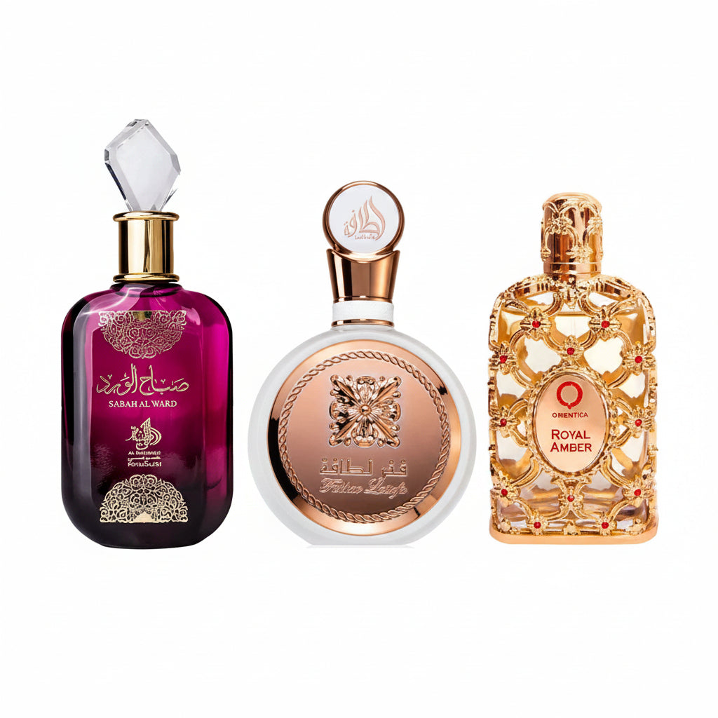 3 Perfumes Árabes -Sabah Al, Fakhar Lattafa e Royal Amber - (100ml Cada)